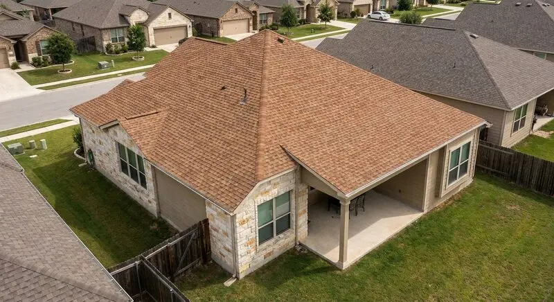 Completed shingle roof replacement