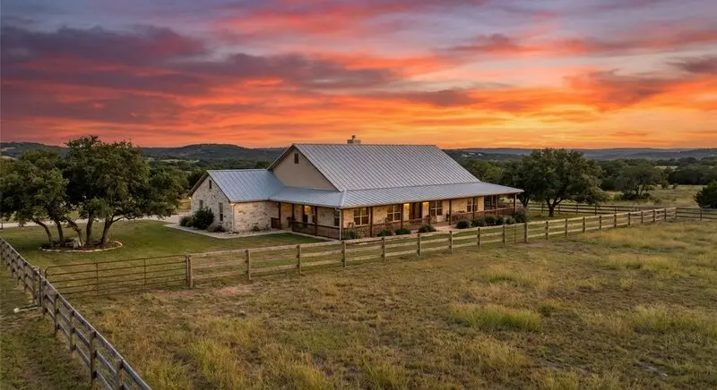 Standing seam metal roof on ranch property