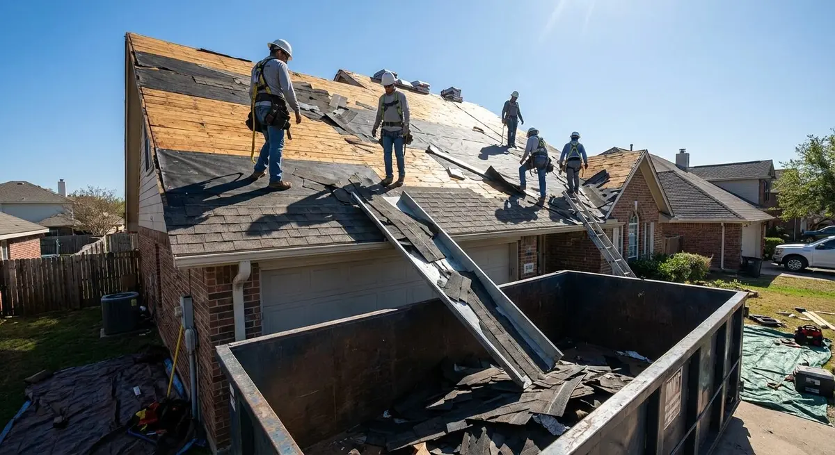 Roof tear-off and decking inspection
