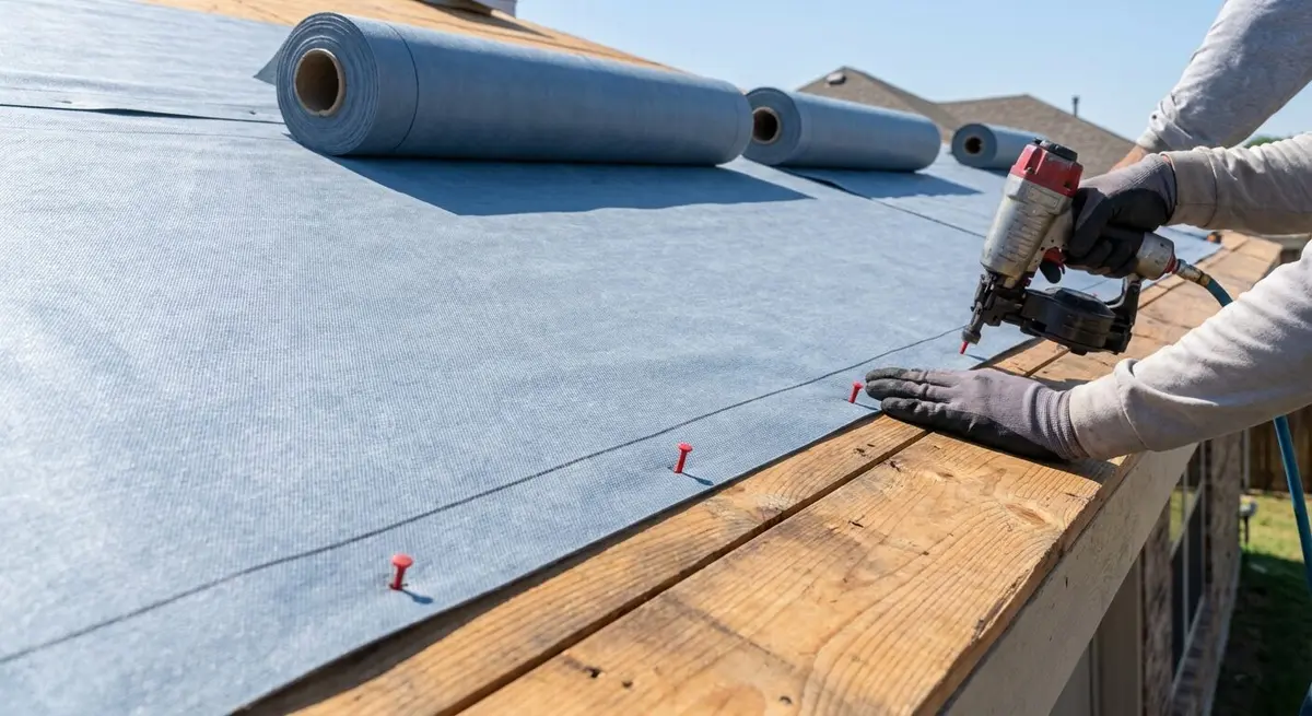 Synthetic underlayment installation